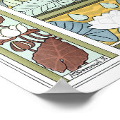 ヴィンテージアールヌーボー《植物》スイレンガーデンフラワー ポスター (角)