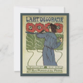 ヴィンテージアールヌーボー、絵画アーティストのポピーな花 (正面)