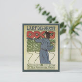 ヴィンテージアールヌーボー、絵画アーティストのポピーな花 (スタンド正面)