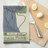 ヴィンテージアールヌーボー、絵画アーティストのポピーな花 キッチンタオル (四つ折り)