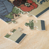 ヴィンテージアールヌーボー、絵画アーティストのポピーな花 ジグソーパズル (側面)