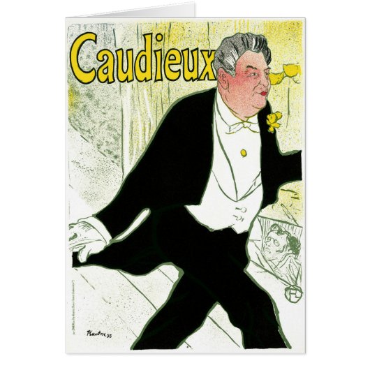 ヴィンテージアールヌーボー、Caudieux by Toulouse Laurec (正面)