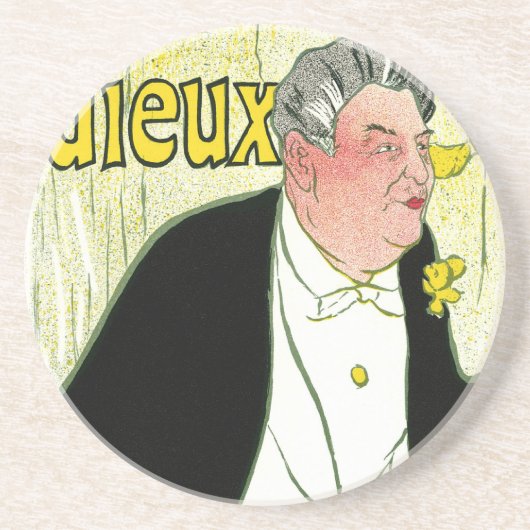 ヴィンテージアールヌーボー、Caudieux by Toulouse Laurec コースター (正面)