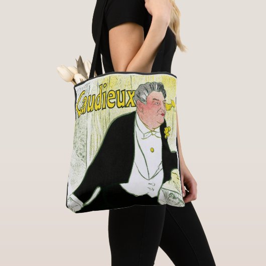 ヴィンテージアールヌーボー、Caudieux by Toulouse Laurec トートバッグ (クローズアップ)