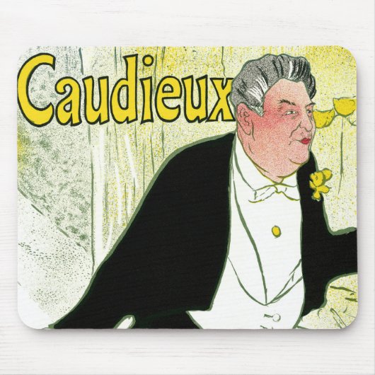 ヴィンテージアールヌーボー、Caudieux by Toulouse Laurec マウスパッド (正面)