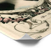 ヴィンテージアールヌーボー「Nungue」フォトフレームテンプレート ポスター (角)