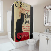 ヴィンテージアールヌーボーCe Soirチャットノワール黒猫 シャワーカーテン (インサイチュ)