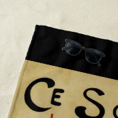 ヴィンテージアールヌーボーCe Soirチャットノワール黒猫 ビーチタオル (インサイチュ)