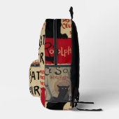 ヴィンテージアールヌーボーCe Soirチャットノワール黒猫 プリントバックパック (右)