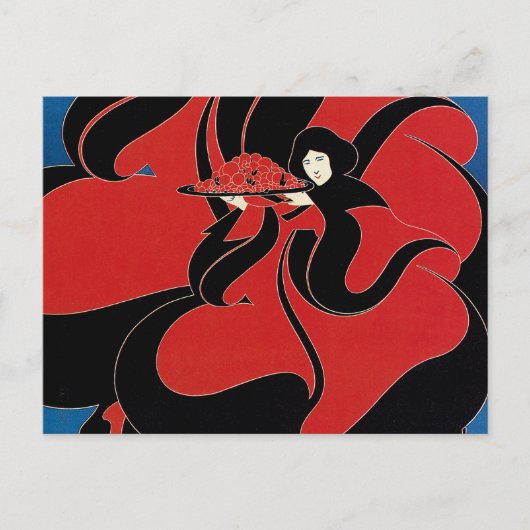 ヴィンテージアールヌーボーCHAPブック感謝祭 シーズンポストカード (正面)