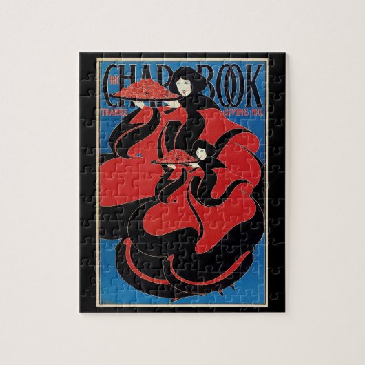 ヴィンテージアールヌーボーCHAPブック感謝祭 ジグソーパズル (縦)