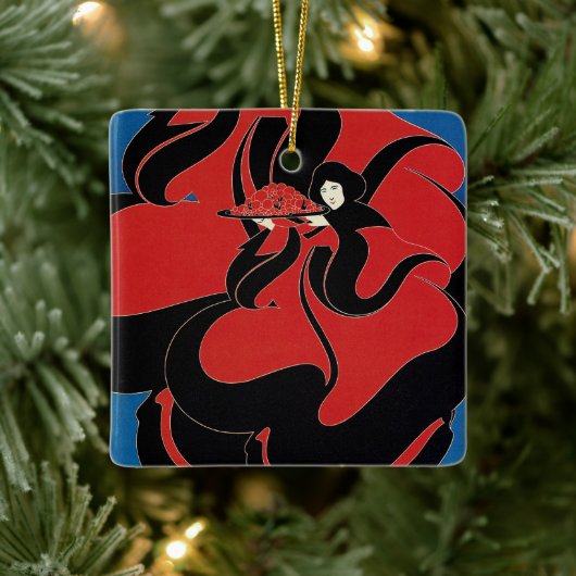 ヴィンテージアールヌーボーCHAPブック感謝祭 セラミックオーナメント (ツリー)