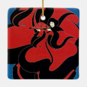 ヴィンテージアールヌーボーCHAPブック感謝祭 セラミックオーナメント (裏面)