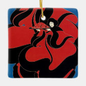 ヴィンテージアールヌーボーCHAPブック感謝祭 セラミックオーナメント (正面)