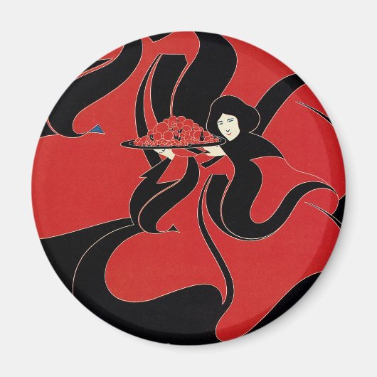 ヴィンテージアールヌーボーCHAPブック感謝祭 マグネット (正面)