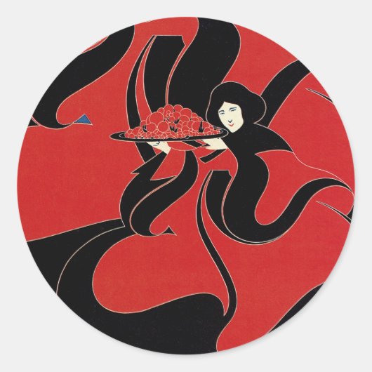 ヴィンテージアールヌーボーCHAPブック感謝祭 ラウンドシール (正面)