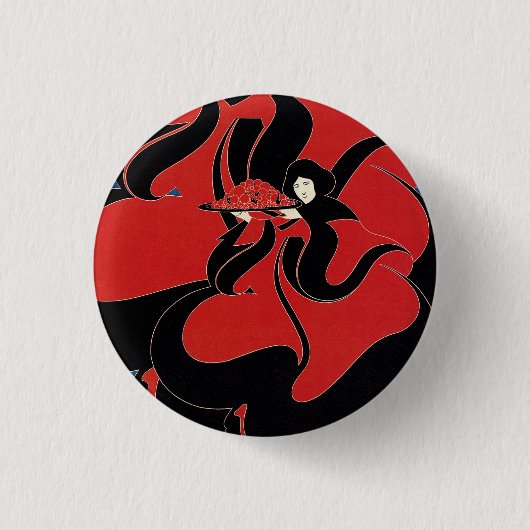 ヴィンテージアールヌーボーCHAPブック感謝祭 缶バッジ (正面)