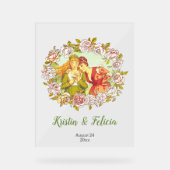 ヴィンテージアールヌーボーLGBTQツブライド結婚ズ アクリルサイン (正面)