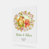 ヴィンテージアールヌーボーLGBTQツブライド結婚ズ アクリルサイン (傾斜)