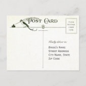 ヴィンテージアールヌーボーRSVP結婚のポストカードI インビテーションポストカード (裏面)