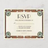 ヴィンテージアールヌーボーRSVP結婚のポストカードI インビテーションポストカード (正面)