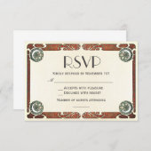 ヴィンテージアールヌーボーRSVP結婚式招待状I 出欠カード (正面/裏面)