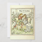 ヴィンテージアールヌーボーWクレーン結婚式招待状 招待状 (正面)