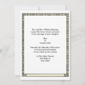 ヴィンテージアールヌーボーWクレーン結婚式招待状 招待状 (裏面)