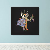 ヴィンテージアールヌーボーWW1パーティーお祝い キャンバスプリント (インサイチュ (ウッドフロア))