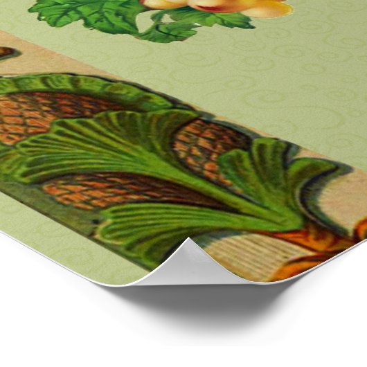 ヴィンテージアールフルーツバスケット自分の文字を作成 ポスター (角)