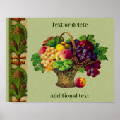 ヴィンテージアールフルーツバスケット自分の文字を作成 ポスター (正面)