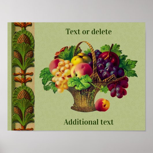 ヴィンテージアールフルーツバスケット自分の文字を作成 ポスター (正面)
