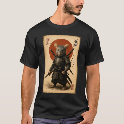 ヴィンテージア日本のートアニメグラフィックサムライネズミ戦争 Tシャツ (正面)