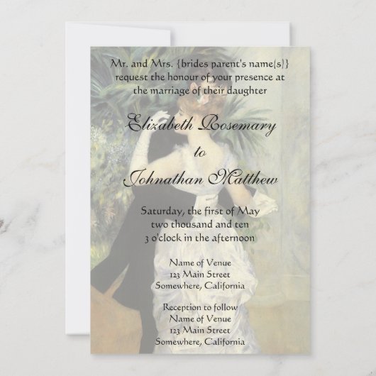 ヴィンテージア結婚ートズ、シティダンスbyルノアール 招待状 (裏面)