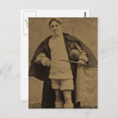 ヴィンテージイェールサッカー選手1880sステレオビュー ポストカード (正面/裏面)