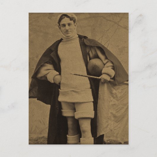 ヴィンテージイェールサッカー選手1880sステレオビュー ポストカード (正面)