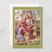 ヴィンテージイエスと子供たち復活祭 シーズンカード (正面/裏面)