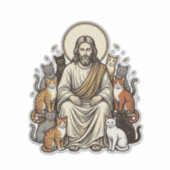 ヴィンテージイエスと猫 シール (正面)