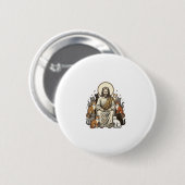 ヴィンテージイエスと猫 缶バッジ (正面&裏面)