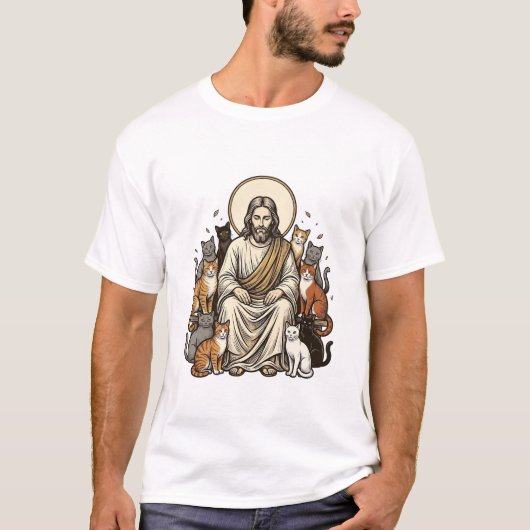 ヴィンテージイエスと猫 Tシャツ (正面)