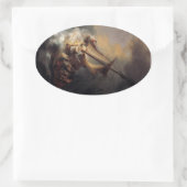 ヴィンテージイエスは嵐を鎮め絵画る 楕円形シール (バッグ)