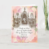 ヴィンテージイエスガーディアンエンジェルス宗教祈りの言葉 カード (正面)