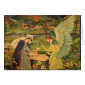 ヴィンテージイエスキリストとの宗教的なタペストリーベビー (正面横)