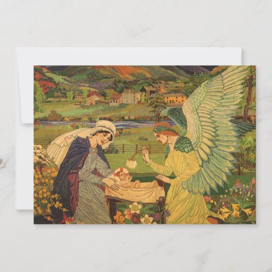 ヴィンテージイエスキリストとの宗教的なタペストリーベビー (正面)