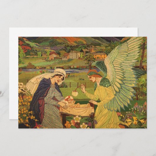 ヴィンテージイエスキリストとの宗教的なタペストリーベビー (正面/裏面)