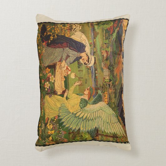 ヴィンテージイエスキリストとの宗教的なタペストリーベビー アクセントクッション (正面(垂直))