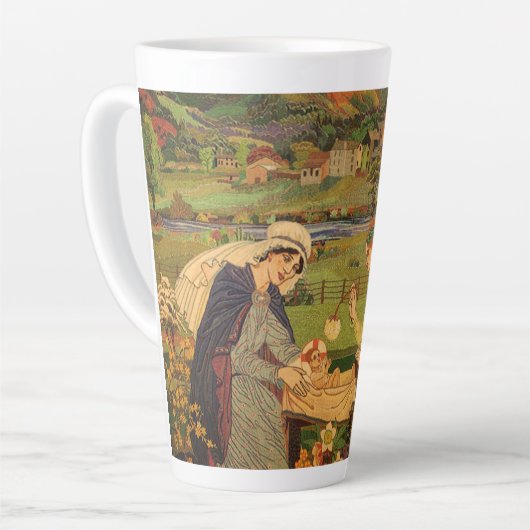 ヴィンテージイエスキリストとの宗教的なタペストリーベビー カフェラテマグ (左アングル)