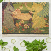 ヴィンテージイエスキリストとの宗教的なタペストリーベビー キッチンタオル (折り畳み)