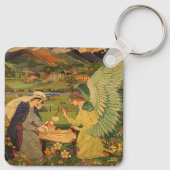 ヴィンテージイエスキリストとの宗教的なタペストリーベビー キーホルダー (裏面)