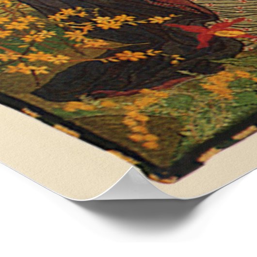 ヴィンテージイエスキリストとの宗教的なタペストリーベビー ポスター (角)